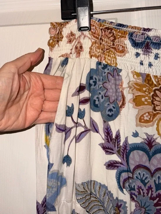 Soma Lounge Set Blue V-Neck Top XL & Floral Pants L Soft Stretch Comfy Luxury - Picture 6 of 9